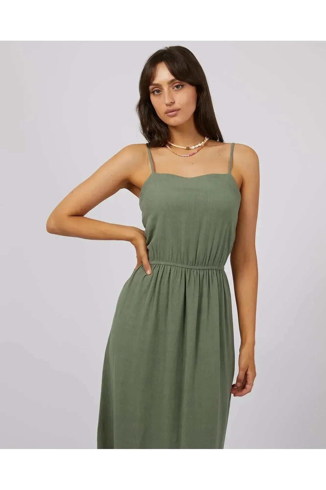 AAE Linen Maxi Dress - Khaki