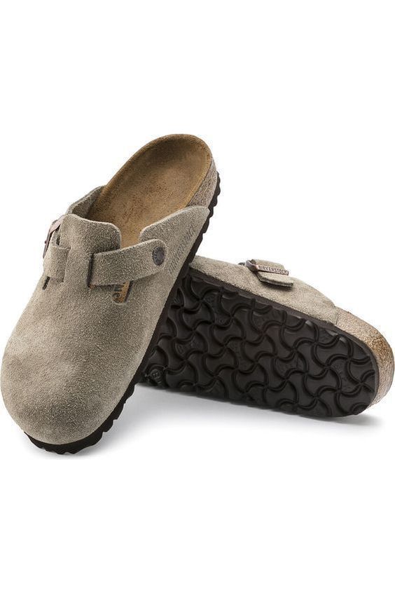 Birkenstock Boston Suede Clog - Taupe