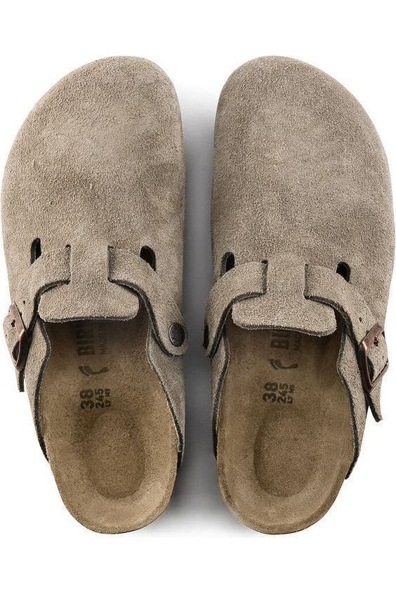 Birkenstock Boston Suede Clog - Taupe