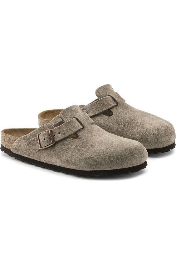 Birkenstock Boston Suede Clog - Taupe