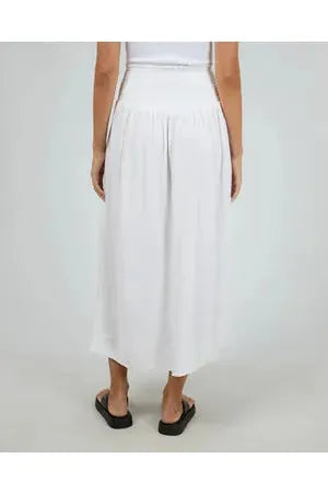 AAE Linen Shirred Maxi Skirt - White