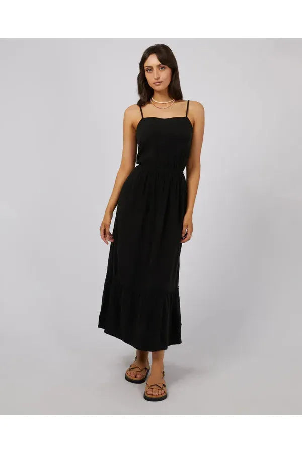 AAE Linen Maxi Dress - Black