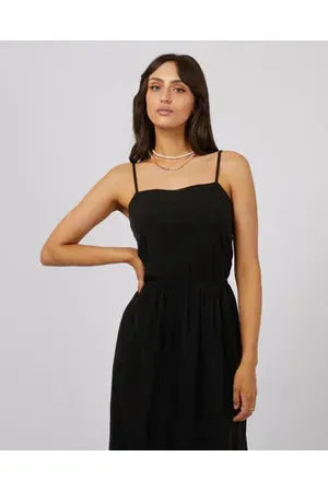 AAE Linen Maxi Dress - Black