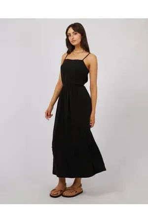 AAE Linen Maxi Dress - Black