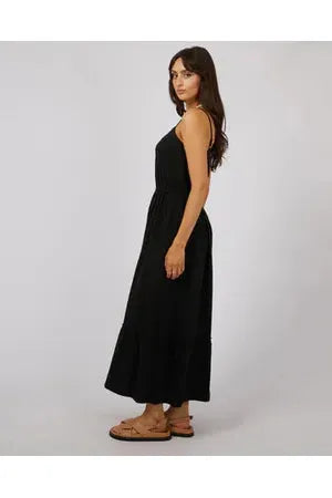 AAE Linen Maxi Dress - Black