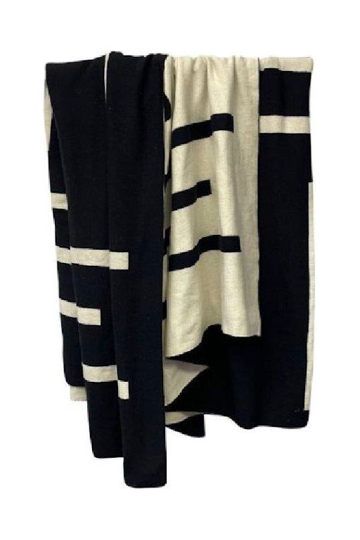 Reversible Monochrome Stripe Throw